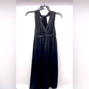 NWT Studio M Women's Black Bianca Halter V Neck Dress Size Small Sexy and New